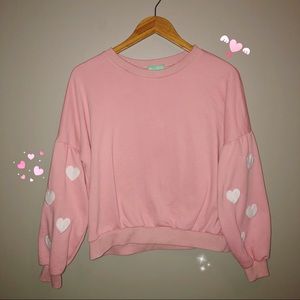 heart-sleeved sweatshirt